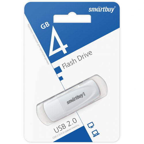 Флэш-диск USB SmartBuy 4 GB Scout White