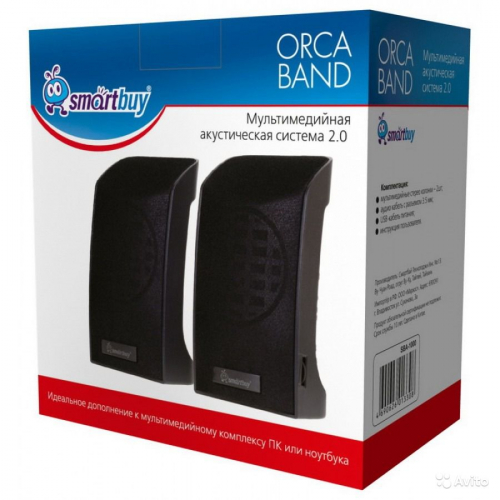 Колонки SmartBuy Orca Band, мощность 6Вт, питание от USB (SBA-1000)