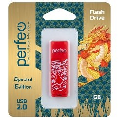 Флэш-диск USB Perfeo16 GB C04 Red Tiger