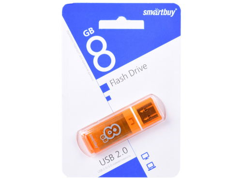 Флэш-диск USB SmartBuy 8 GB Glossy series Orange