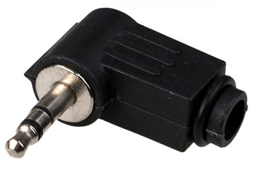 Разъем Штекер 3,5 мм (Стерео) на кабель (пластик) угловой (заказ кратно 10шт) (42-004)