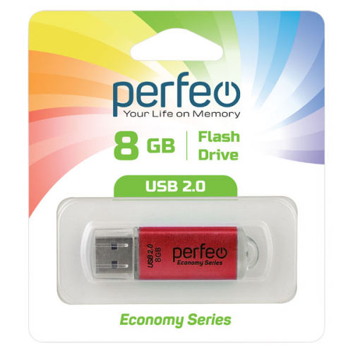 Флэш-диск USB Perfeo 8 GB E01 red