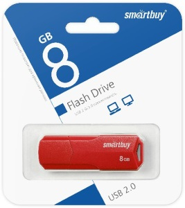 Флэш-диск USB SmartBuy 8 GB CLUE Red