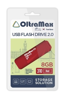 Флэш-диск USB OltraMax 8 GB 310 красный