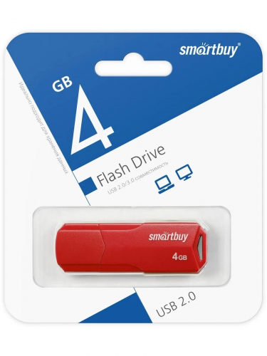 Флэш-диск USB SmartBuy 4 GB CLUE Red