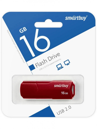 Флэш-диск USB SmartBuy 16 GB CLUE Burgundy