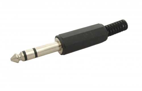 Разъем Штекер 6,3 мм (Стерео) /на кабель (пластик) (заказ кратно 10шт) (43-029)