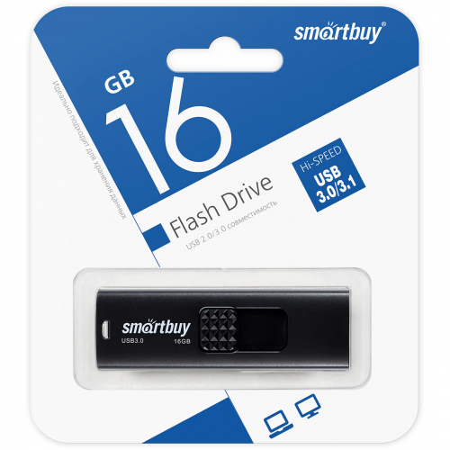 Флэш-диск USB SmartBuy 16 GB Fasion Black, USB 3.1