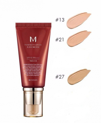 MISSHA / M Perfect Cover, BB-крем, SPF 42 PA+++, оттенок 13 яркий бежевый, 50 мл.