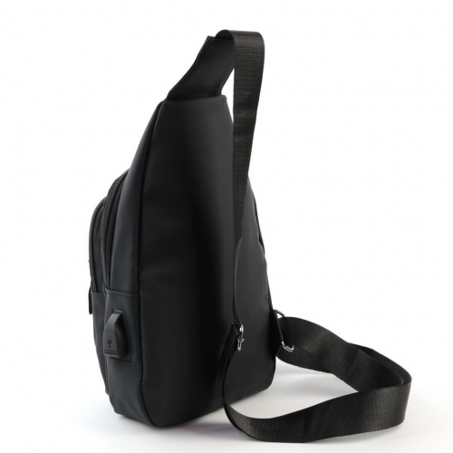 Мужская сумка слинг с USB 6113 Блек