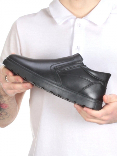 TYM9721A BLACK Ботинки зимние мужские (искусственная кожа, искусственный мех)