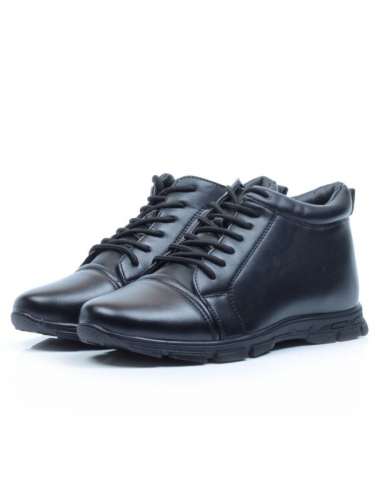 TYM757A BLACK Ботинки зимние мужские (искусственная кожа, искусственный мех)