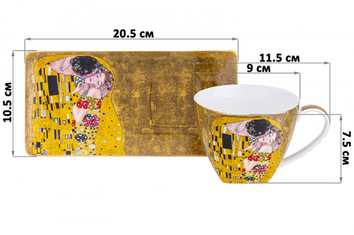 Чашка 250 мл с блюдцем для десерта 20,5*10,5*2 см 