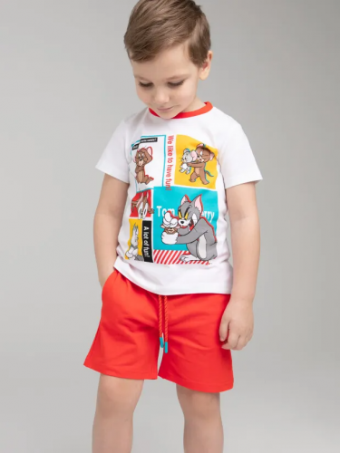 883 р.  1240 р.  Комплект трикотажный для мальчиков: фуфайка (футболка), шорты
