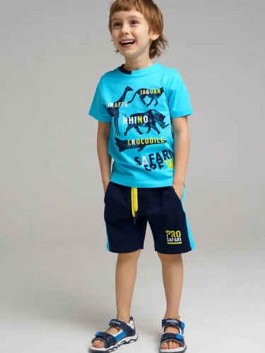 802 р.  1128 р.  Комплект трикотажный для мальчиков: фуфайка (футболка), шорты