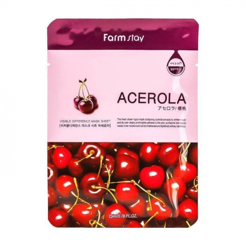 МАСКА ТКАНЕВАЯ ДЛЯ ЛИЦА АЦЕРОЛА VISIBLE DIFFERENCE MASK SHEET ACEROLA, 23мл