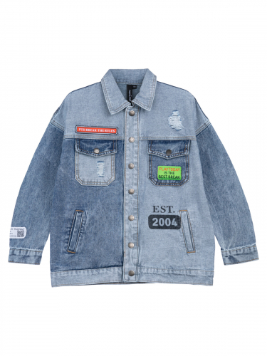  1882 р2595 р    Куртка текстильная джинсовая для мальчиков