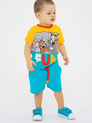 909 р.  1128 р.  Комплект детский трикотажный для мальчиков: фуфайка (футболка), шорты