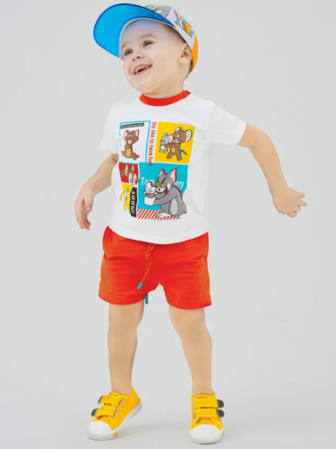 802 р.  1128 р.  Комплект детский трикотажный для мальчиков: фуфайка (футболка), шорты
