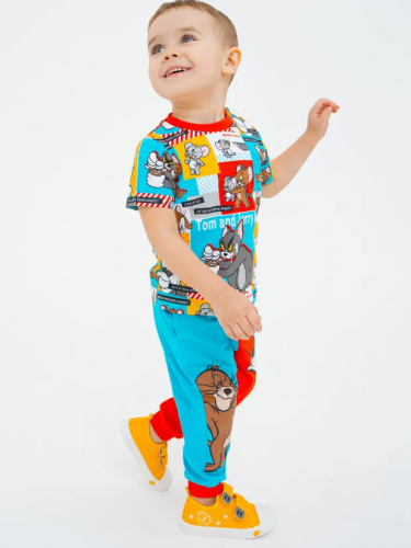 963 р.  1353 р.  Комплект детский трикотажный для мальчиков: фуфайка (футболка), брюки