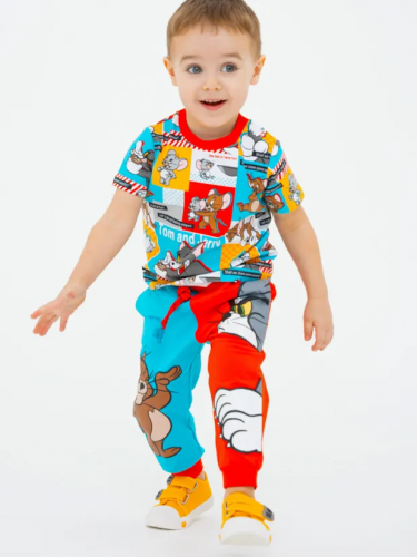963 р.  1353 р.  Комплект детский трикотажный для мальчиков: фуфайка (футболка), брюки