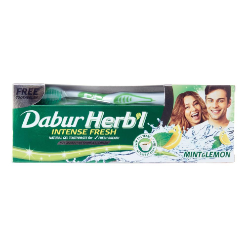DABUR Toothpaste Herb’l Fresh Gel Зубной освежающий гель с мятой и лимоном 150г