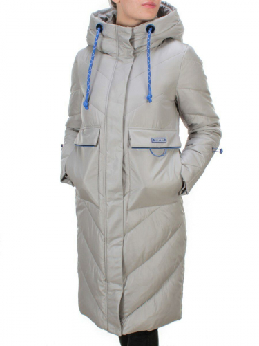 9190 GREY Пальто зимнее женское EVCANBADY (200 гр. холлофайбера) размер M - 44российский