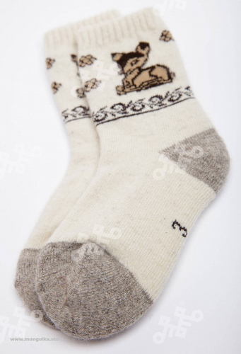 Носки детские из 100% монгольской шерсти          (арт. 02107)