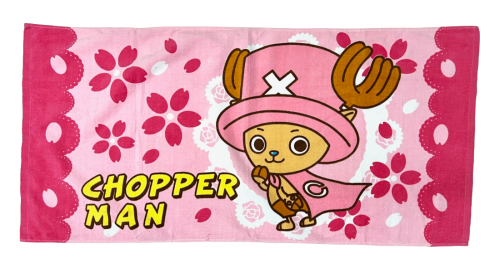 Розовое большое полотенце с Чопперменом  (120 x 60 см) №741