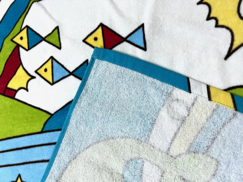 Цветное яркое полотенце с детским принтом (120 x 80 см)  №739
