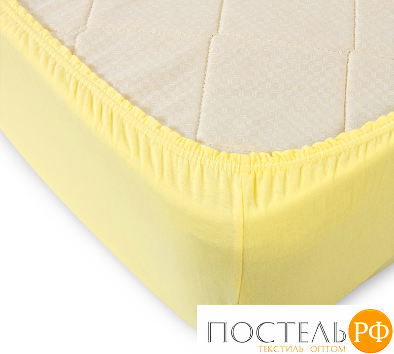 ш90200желт Желтый простыня ТРИКОТАЖ 90*200*20 на резинке Р010Т