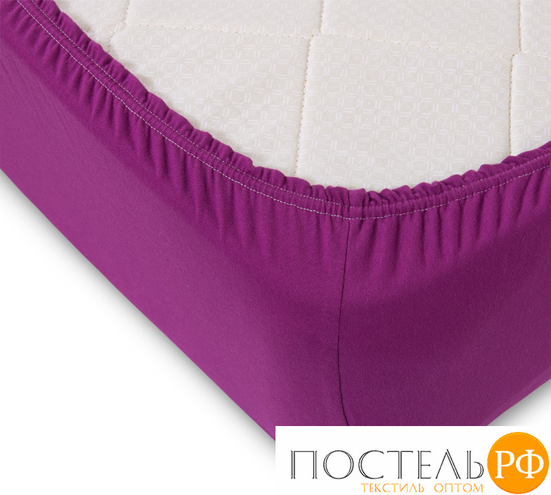 ш90200фиолет Фиолетовый простыня ТРИКОТАЖ 90*200*20 на резинке Р010Т Трикотажное полотно Текс-Дизайн