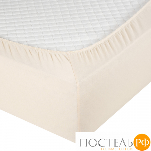 Простынь на резинке трикотажная (PT кремовый) 90x200