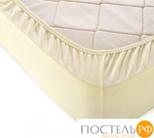 ш90200мол Молочный простыня ТРИКОТАЖ 90*200*20 на резинке Р010Т Трикотажное полотно Текс-Дизайн