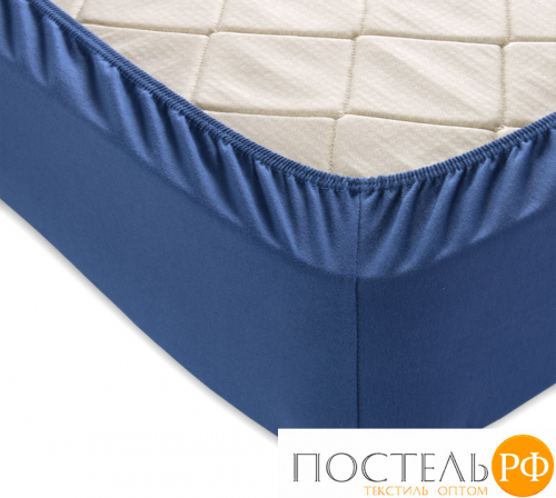 ш90200индиг Индиго простыня ТРИКОТАЖ 90*200*20 на резинке Р010Т Трикотажное полотно Текс-Дизайн