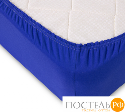 ш90200син Синий простыня ТРИКОТАЖ 90*200*20 на резинке Р010Т Трикотажное полотно Текс-Дизайн