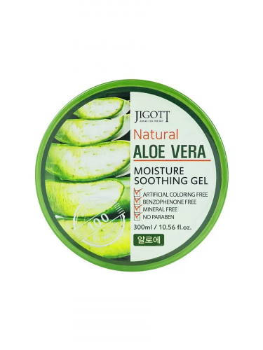 Jigott / Универсальный увлажняющий гель с экстрактом алоэ. Jigott Natural Aloe Vera Moisture Soothing Gel.