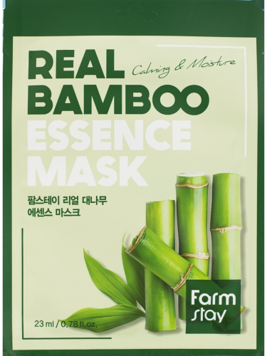 Farm Stay /Тканевая маска для лица с экстрактом бамбука. Real Bamboo Essence Mask. 10 шт.