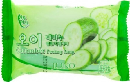 Juno/ Мыло с отшелушивающим эффектом с экстрактом огурца . 150 гр. Juno Sangtumeori Peeling Soap.