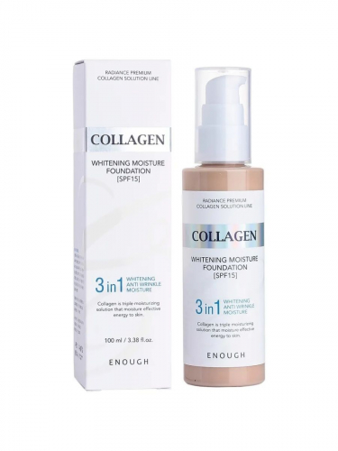 ENOUGH / Увлажняющий тональный крем с коллагеном Collagen 3in1 Whitening Moisture Foundation SPF15 #13. 100 мл.
