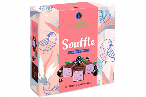 «O'Zera», конфеты Souffle со вкусом смородины, в тёмном шоколаде, 360 г