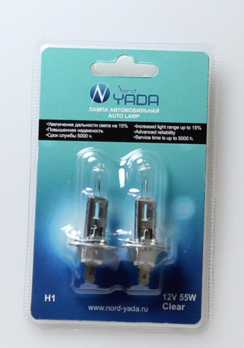 Лампа H 1 (P14,5s), 55W 12V Clear (блистер к-т:2шт) Nord Yada