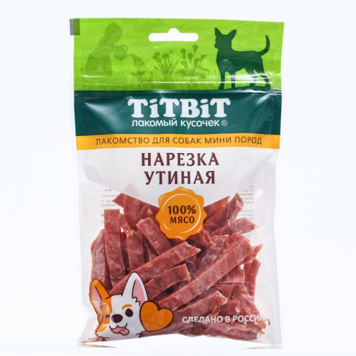 Лакомство для собак мини-пород Titbit нарезка утиная 70 г