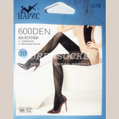 НАРИС ФАНТАЗИЙНЫЕ КОЛГОТКИ 3D 600 DEN ЧЕРНЫЕ С КРАСИВЫМ РИСУНКОМ G79,E79