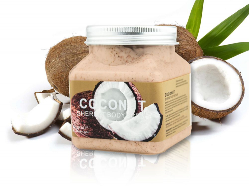 Скраб для тела и лица с Кокосом Wokali Coconut Sherbet Body Scrub, 350 ml