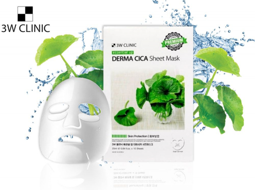 3W Clinic Корейская тонизирующая маска с экстрактом Центеллы Derma Cica (5041), 25 ml