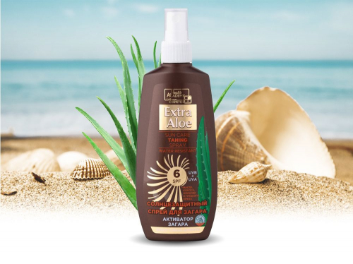 Спрей для загара с экстрактом Алоэ и Пантенолом SPF 6 Extra Aloe Health Academy, 150 ml