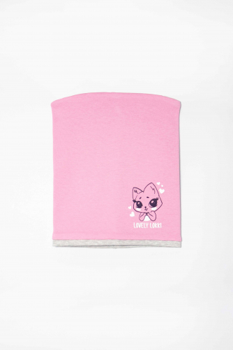 Шапка 2161-035 Кошка/Розовый-Серый меланж