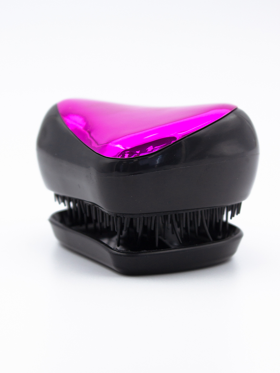 КИТАЙ. HAIRBRUSH - РАСЧЕСКА МАССАЖНАЯ КОМПАКТНАЯ ХРОМОВАЯ РОЗОВАЯ, 1 ШТ.