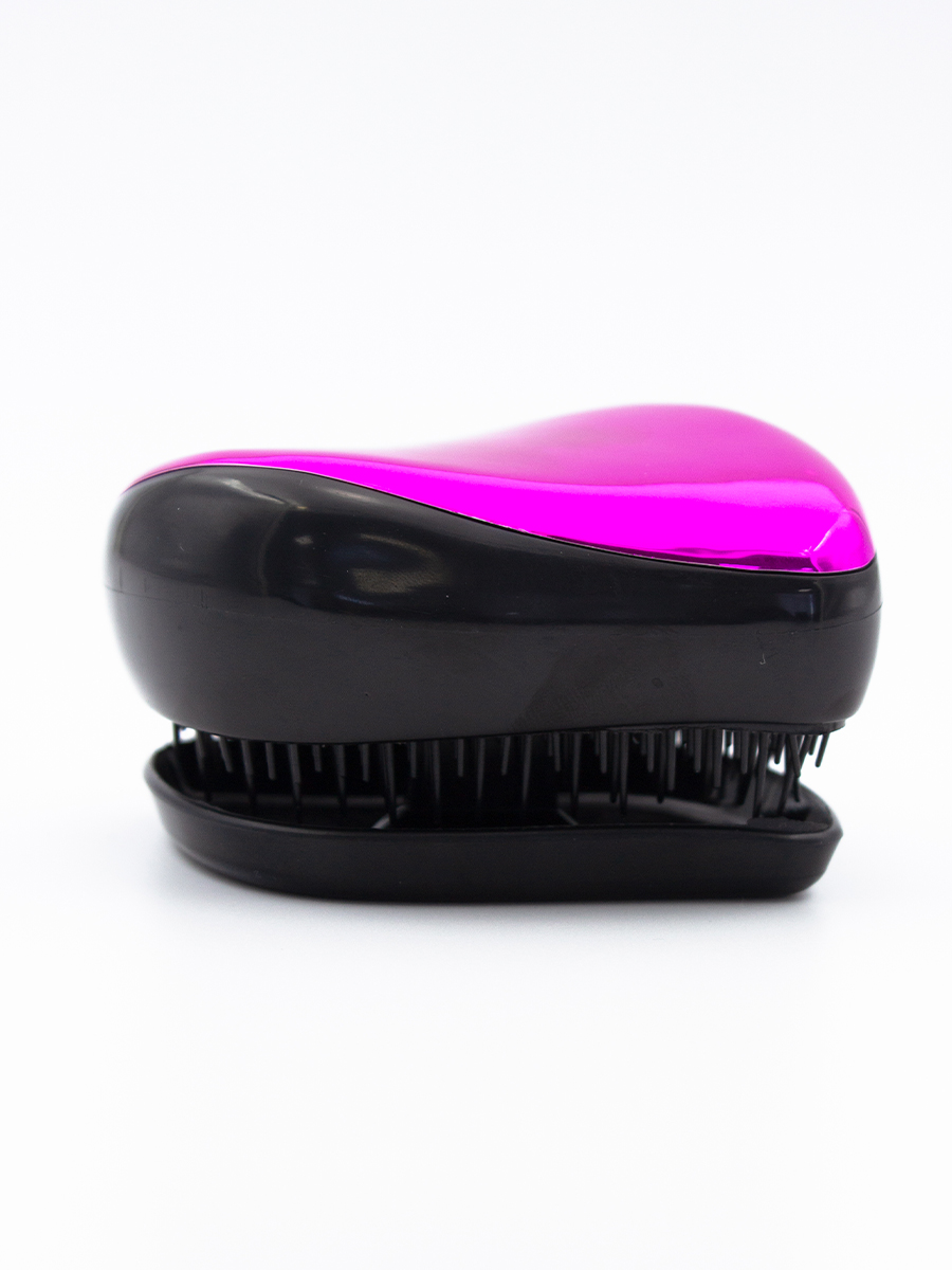 КИТАЙ. HAIRBRUSH - РАСЧЕСКА МАССАЖНАЯ КОМПАКТНАЯ ХРОМОВАЯ РОЗОВАЯ, 1 ШТ.
